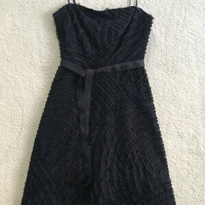BCBG Max Azria Formal Strapless Tiered Tulle A-Line Dress in Black Size 2